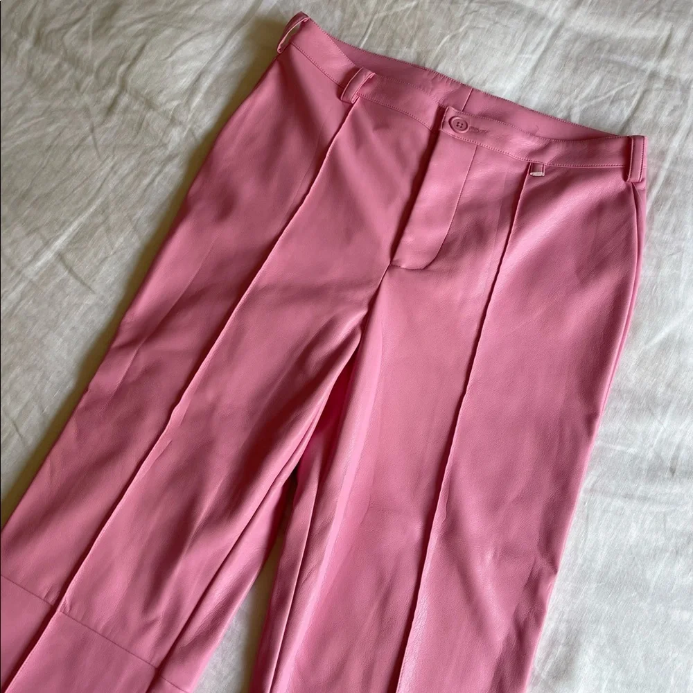 Frankies Bikinis Pink Caroline Kennedy Vegan Leather Pants - Picture 5 of 10